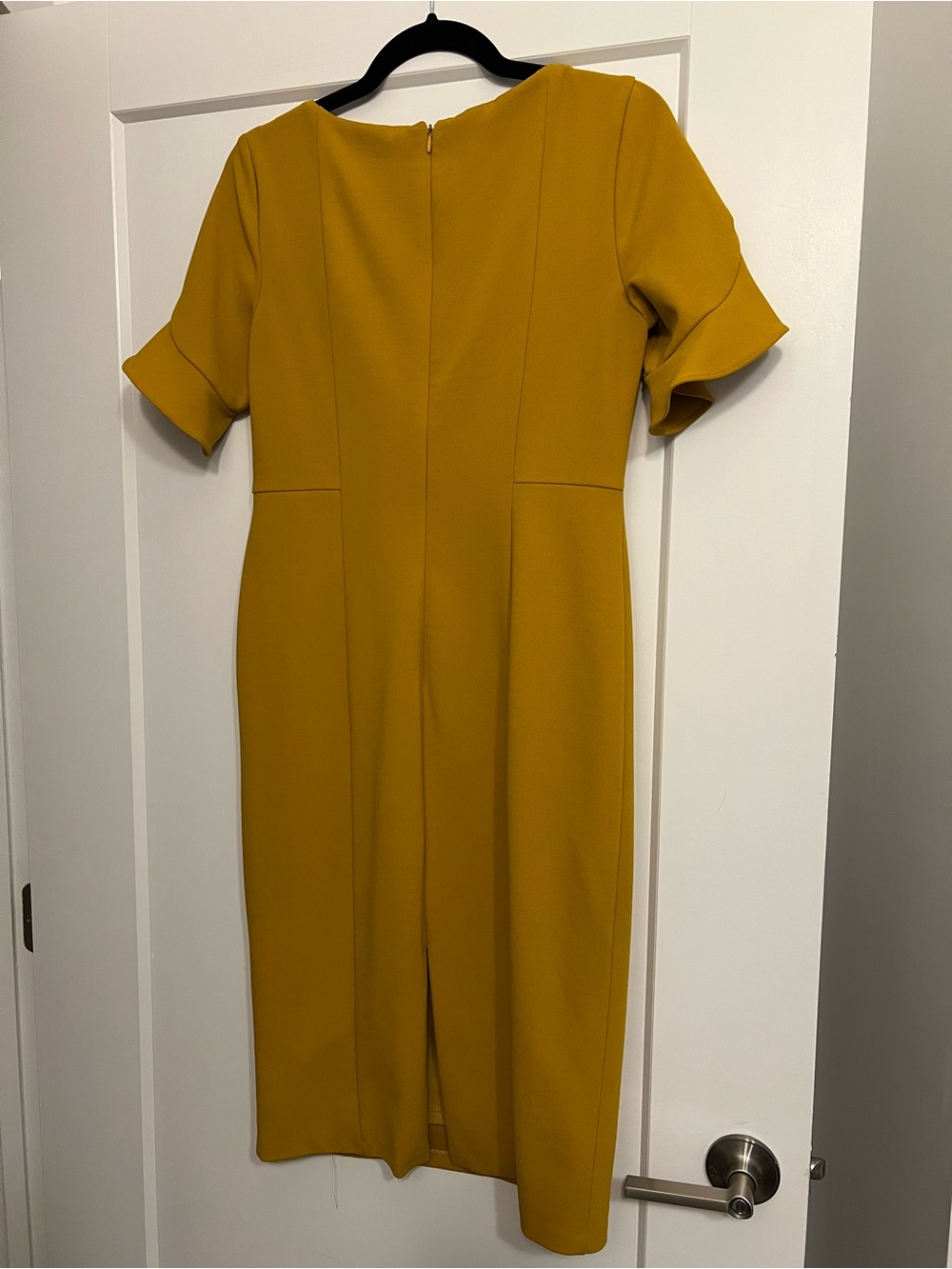 Donna Morgan Mustard Yellow Midi Dress - Picture 3 of 3
